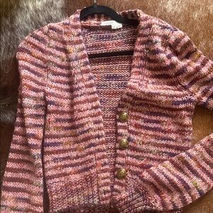 Veronica Beard Pink and Purple Knit Cardigan